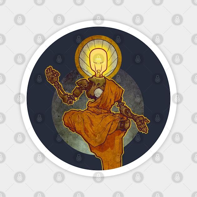 Mechanical Monk of Enlightenment Magnet by sketchboy01